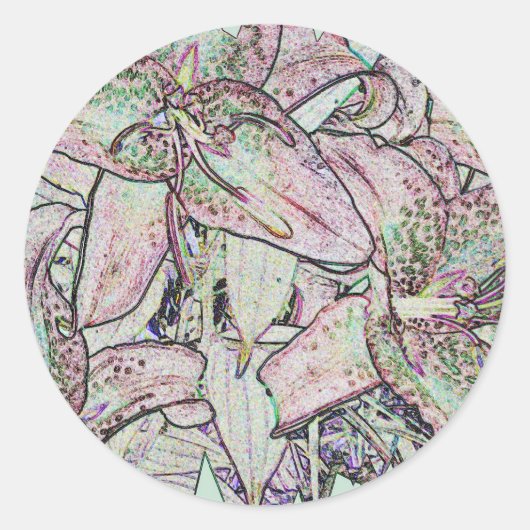 Star Gazer Lilies in Pencil Stickers (Voorkant)