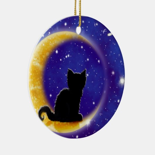 Star Gazing Cat Keramisch Ornament (Rechts)