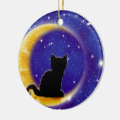 Star Gazing Cat Keramisch Ornament (Links)
