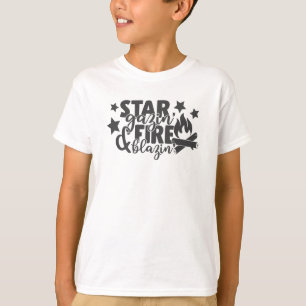 Star Gazing Fire Blazing Cool Camping Bonfire T-shirt