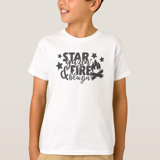 Star Gazing Fire Blazing Cool Camping Bonfire T-shirt (Voorkant)