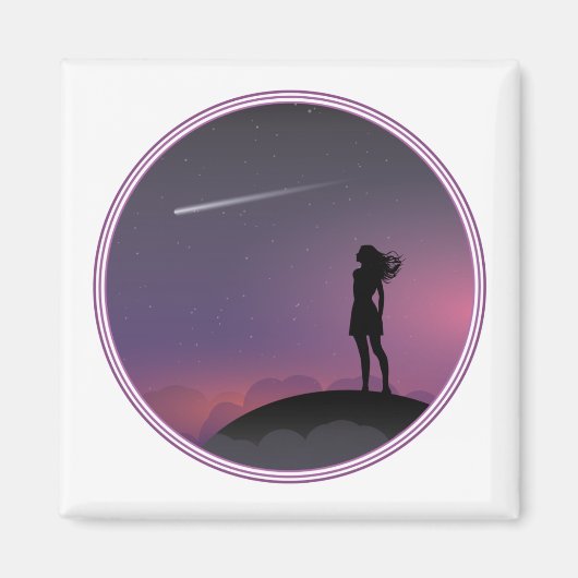 Star Gazing Girl Magneet (Voorkant)