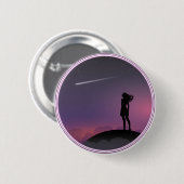 Star Gazing Girl Ronde Button 5,7 Cm (Voorkant /achterkant)
