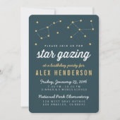 Star Gazing Kids Birthday Party Invitation Kaart (Voorkant)