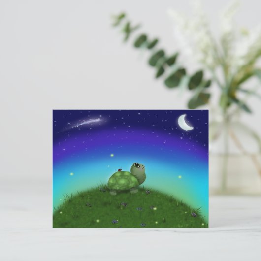 Star Gazing Turtle Briefkaart (Staand voorkant)