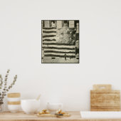 Star-gekrenkte banner, grote garnizoen vlag poster (Keuken)