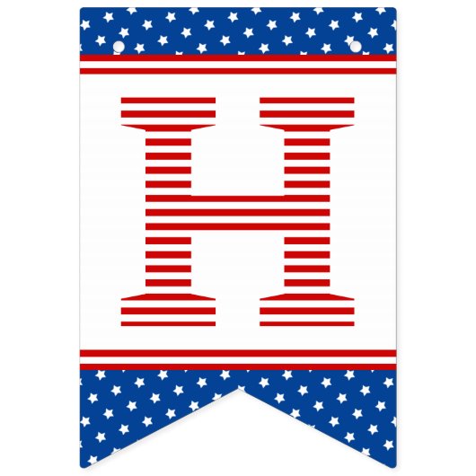 Star-gekrenkte viering Red White Blue Vlaggetjes (Tweede vlag)