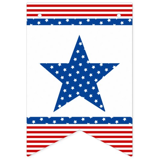 Star-gekrenkte viering Red White Blue Vlaggetjes (Eerste vlag)