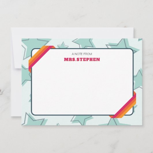 Star Gepersonaliseerde Leraar Einde van het Jaar O Bedankkaart (Voorkant)