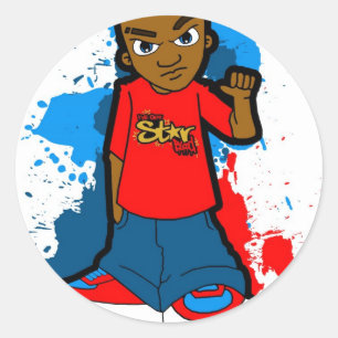 Star Ghetto Gangster straat kap stijl swagger Ronde Sticker