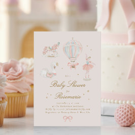 Star Girl Princess Fairytale Ballerina Baby Shower Kaart