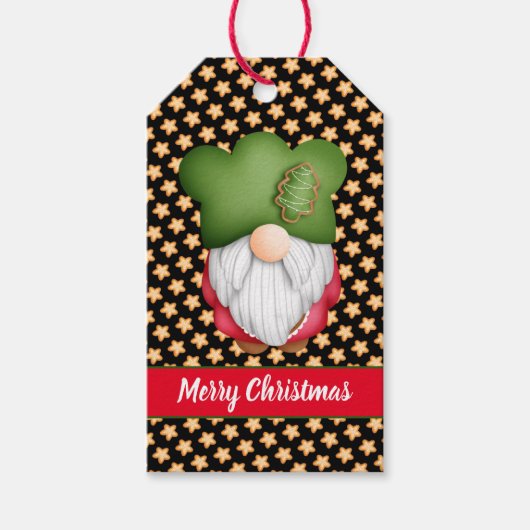 Star Gnome past kleur en tekst aan Cadeaulabel (Voorkant)