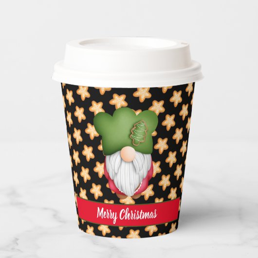 Star Gnome past kleur en tekst aan Papieren Bekers (Voorkant)