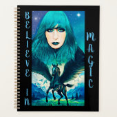 Star Goddess en Black Pegasus Fantasy Abstract Planner (Voorkant)