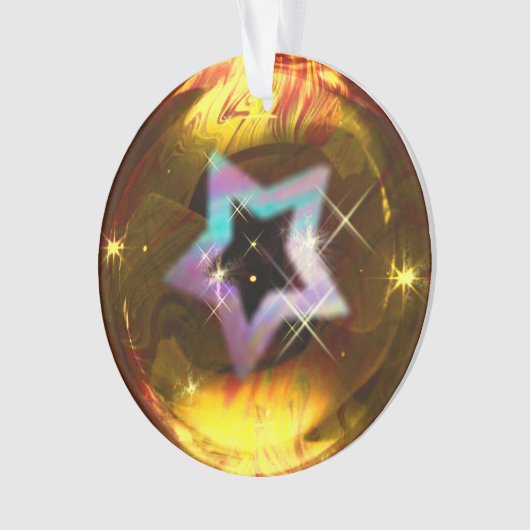 Star Gold Bubble Kerst Ornament (voorkant)