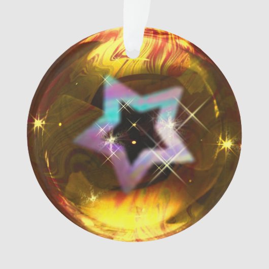 Star Gold Bubble Kerst Ornament (voorkant)