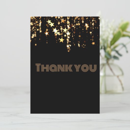 Star gold Flat Dank u kaart (Staand voorkant)