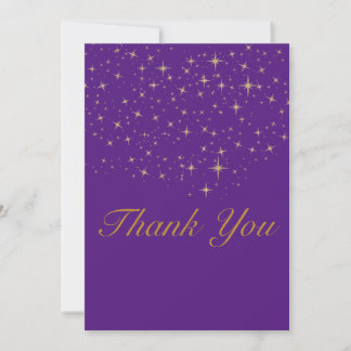 Star gold Flat Dank u kaart |Zazzle royal paarse