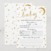 Star Gold Glitter Baby Predications and Advice Car Kaart (Voorkant / Achterkant)