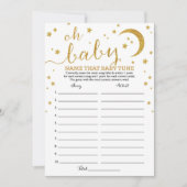 Star Gold Glitter Name dat Baby Tune Game Kaart (Voorkant)