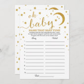 Star Gold Glitter Name dat Baby Tune Game Kaart (Voorkant / Achterkant)