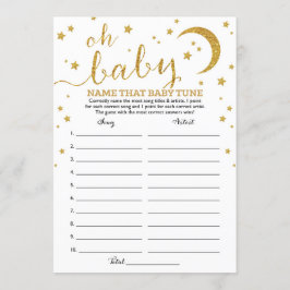 Star Gold Glitter Name dat Baby Tune Game Kaart