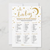 Star Gold Glitter Wat zit er in je tas Kaart (Voorkant)