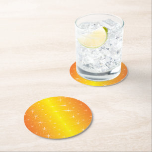 Star Gold Patroon Ronde Kartonnen Onderzetter