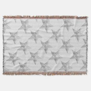 Star Grey and White Modern Pattern Deken