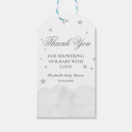 Star Grey Baby shower Dank je cadeau Labels Cadeaulabel