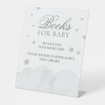 Star Grey Blue Baby shower Books for Baby Pedestal