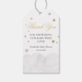 Star Grey Gold Baby shower Hartelijk dank Cadeaulabel (Voorkant)