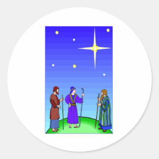 Star Guides Wise Mannen Ronde Sticker