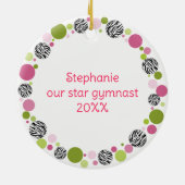 Star Gymnast Bruin Pony Staarten in Pinks Keramisch Ornament (Achterkant)