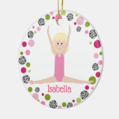 Star Gymnast in Pinks Gepersonaliseerd Keramisch Ornament (Links)