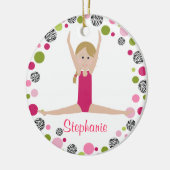 Star Gymnast in Pinks Personalized Keramisch Ornament (Links)