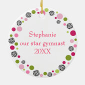 Star Gymnast in Pinks Personalized Keramisch Ornament (Achterkant)