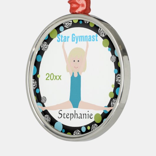 Star Gymnast Keepomwille Aqua en Green Metalen Ornament (Links)