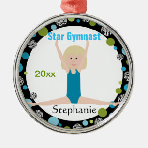 Star Gymnast Keepomwille Aqua en Green Metalen Ornament