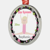 Star Gymnast Keepomwille Pink en Green Metalen Ornament (Links)