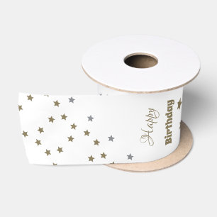 Star Happy Birthday Ribbon Satijnen Lint
