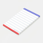 Star Header op Blauw Rood & Wit Gelijnd Post-it® Notes (Schuin)