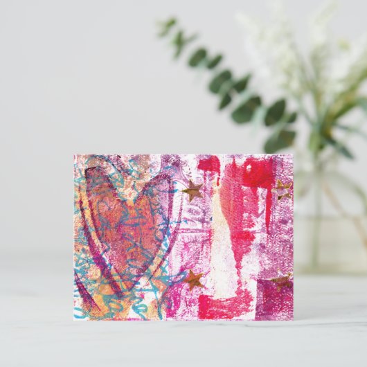 Star Heart Briefkaart (Staand voorkant)