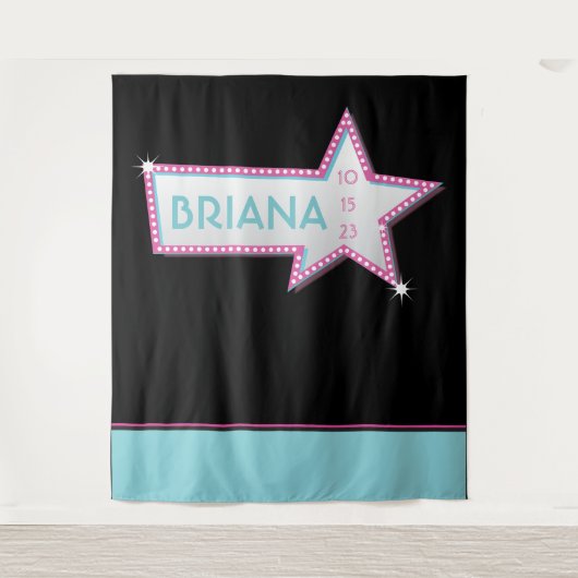 STAR HOLLYWOOD MARQUEE Foto-Op Party Backdrop Wandkleed (Voorkant)
