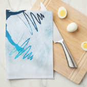 Star ice Skater Towel blade gradiënt blauw Theedoek (Quarter Fold)