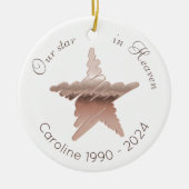 Star in Heaven Remembrance roos gouden ster wit Keramisch Ornament (Voorkant)