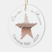 Star in Heaven Remembrance roos gouden ster wit Keramisch Ornament (Links)