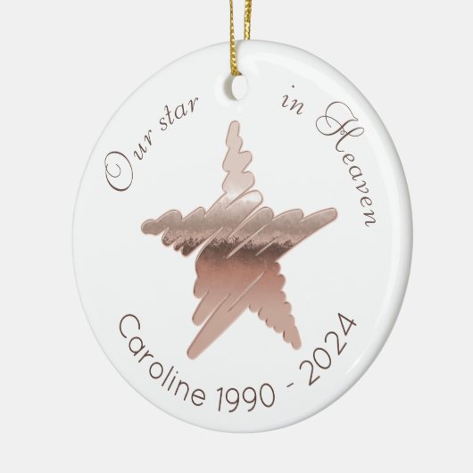 Star in Heaven Remembrance roos gouden ster wit Keramisch Ornament (Links)