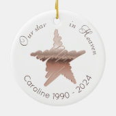 Star in Heaven Remembrance roos gouden ster wit Keramisch Ornament (Achterkant)