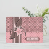 Star is Born Girl Baby shower Invitation Kaart (Staand voorkant)